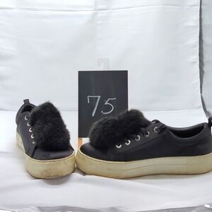 J/Slide NYC Satin Pom-Poms Sneakers Black